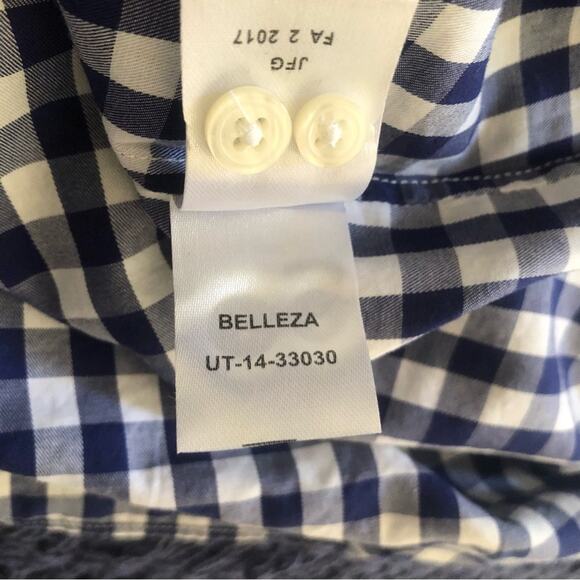 UNTUCKit NWT Women’s Belleza Button Up Dress Shirt Blue Buffalo Plaid Size 8 - Picture 12 of 13